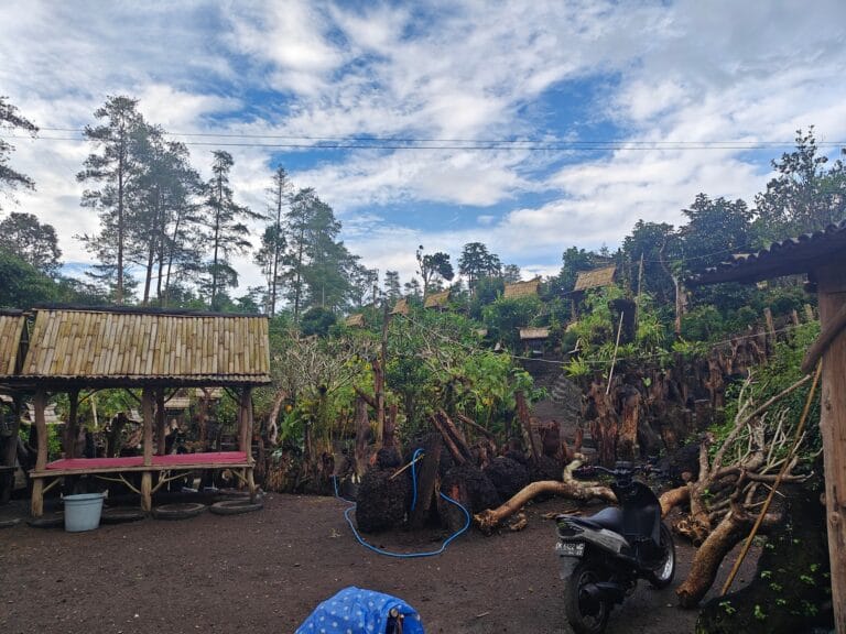 Mount Batur sunrise view with Lake Batur in Kintamani.