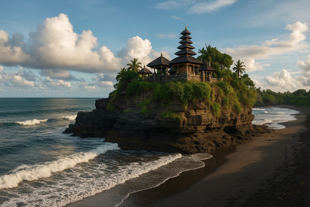 Meerestempel Pura Rambut Siwi auf einer Klippe in Negara Bali